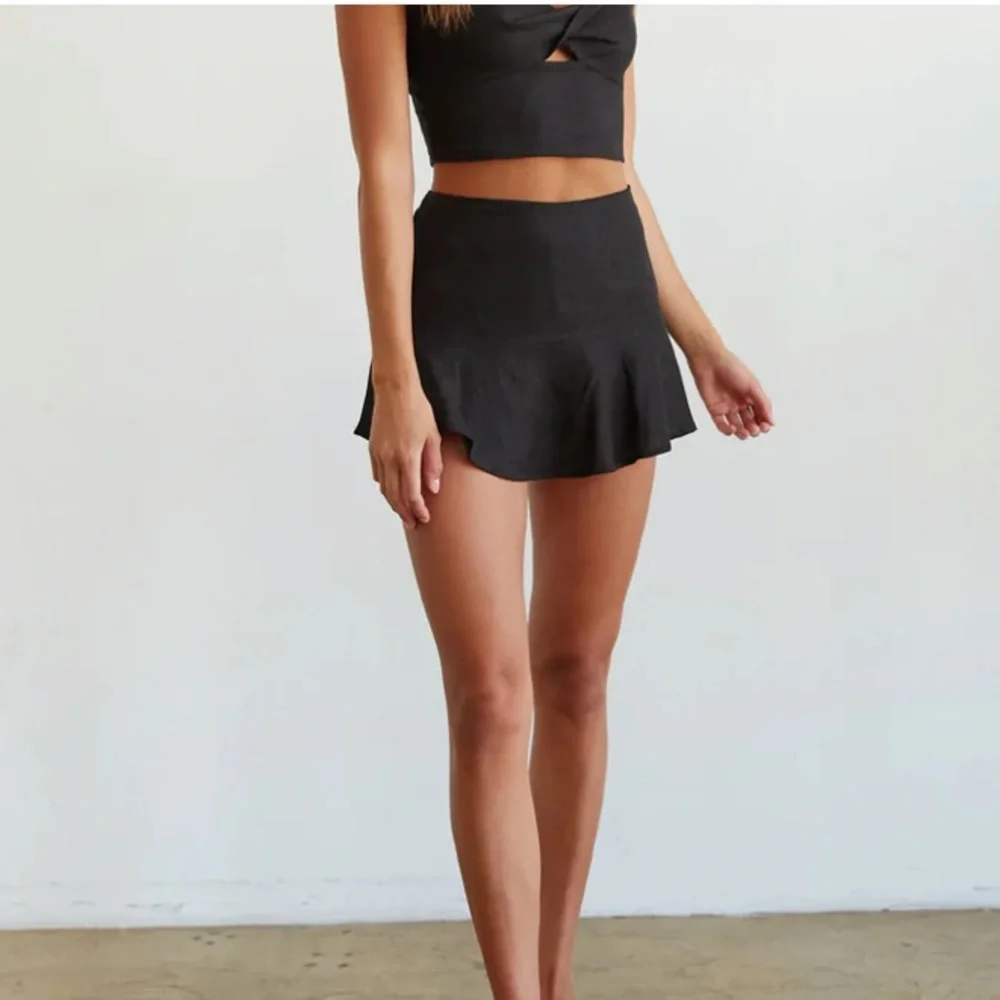 American Threads Shelby Linen Mini Skirt Black Small nwt